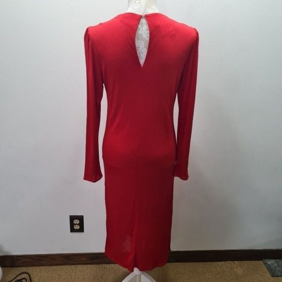 Vintage Miss O by Oscar De La Renta Red Maxi Dress Size Tag 12 - Picture 5 of 12
